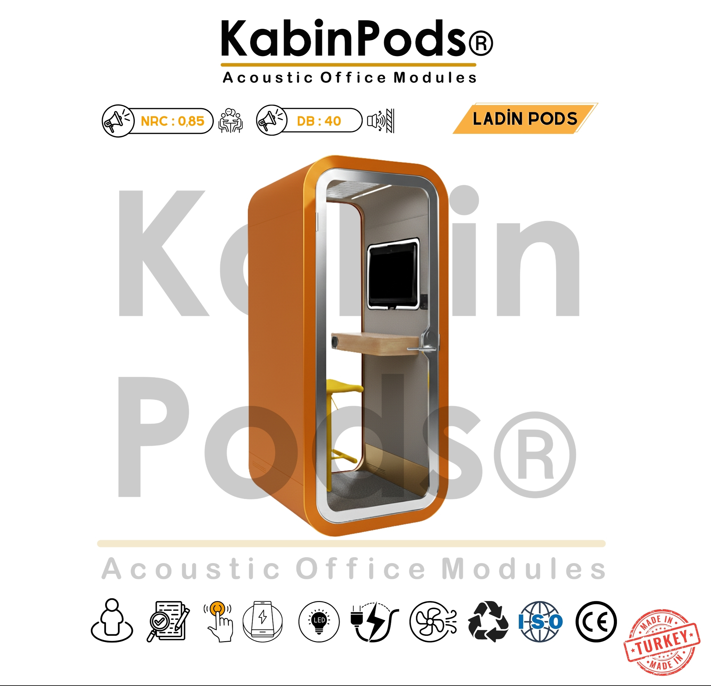 Ses İzolasyon Kabini tek kişilik akustik kabin – 16 numaralı görsel